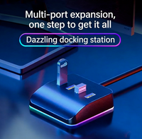 Hub USB 3.0 vertical à 4 ports, prêt à être expédié, neuf, avec alimentation CC, adaptateur multiport type C, station d'accueil pour ordinateur portable PC
