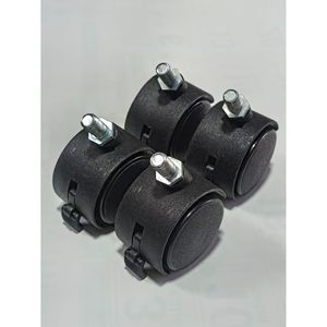Furniture Caster <b>Swivel</b> With Brake 52mm Threaded Stem Polyurethane Wheel 45kg Load Capacity Modern Design - Product Image 3