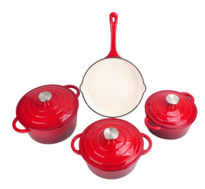 High Quality 4-Piece Dutch Oven Non-Stick <strong>Cookware</strong> Casserole Kitchen <strong>Cast</strong> Iron Enamel Soup Pots Set for Home Restaurant Hotel - Product Image 1