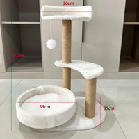 Arbre à chat moderne à trois niveaux, écologique, grande maison pour chat, plateforme de saut, griffoir en bois et sisal, structure d'escalade en laine, 60 cm