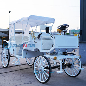 Chariot Électrique Tout Blanc pour Chevaux, Véhicule à Roues pour Visites en Plein Air et Mariages, Double Fonction Tiré par des Chevaux, à Vendre - Product Image 1