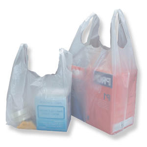 Sacs de courses en LDPE recyclables et légers avec poignées robustes pour des solutions d'emballage de vente au détail et à emporter économiques (personnalisables) - Product Image 2