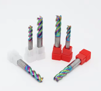Fraise à queue en carbure cémenté à 3 dents colorée pour machine CNC avec revêtement DLC pour aluminium, support personnalisé