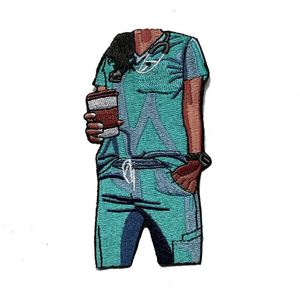 Nurse Embroidery Cute Style Patch Custom Black Nurse Uniform Iron on Badge Patches for Clothes Decoration - Product Image 3