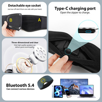 Masque de sommeil Blue Tooth avec charge musicale sans fil Type C Polyester d'ombrage 3D confortable pour la relaxation de voyage Couleur bleue