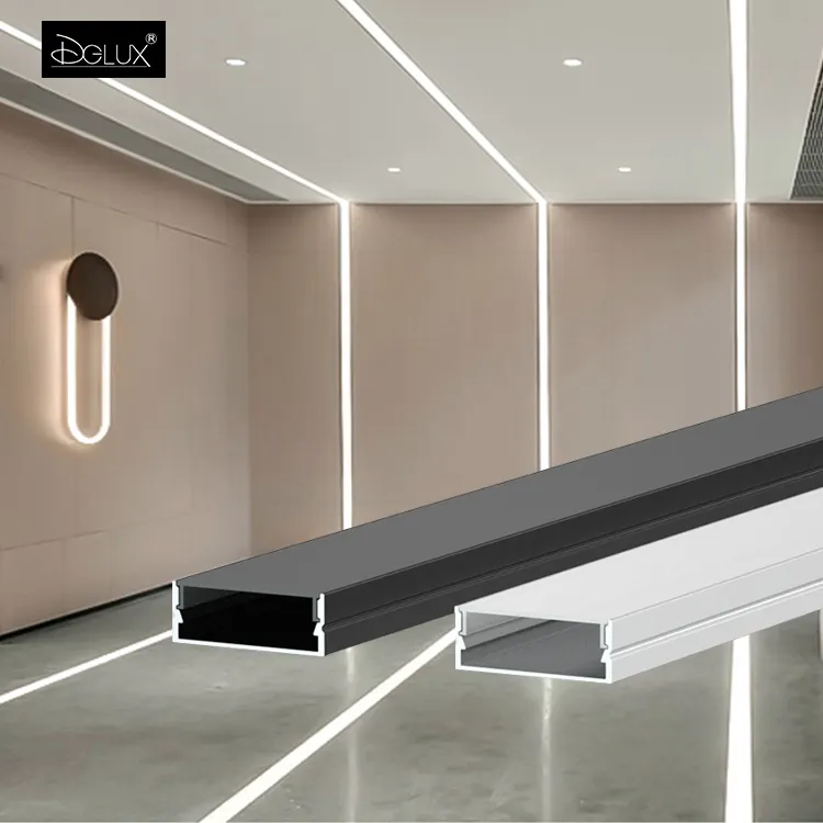 DGLUX Free Sample Led U-Channel Led Strip Light Aluminum Profile For Surface Mounted Embedded Silver Light Profile