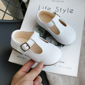 Chaussures décontractées à bride en T pour bébés garçons, chaussures en cuir pour enfants, chaussures noires et blanches pour filles, nouvelles sandales d'été Mary Janes pour enfants - Product Image 4