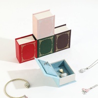 Boîte à bijoux en carton personnalisée avec rangement magnétique, boîte à anneaux en cuir de velours pour mariage, emballage cadeau pour collier et bracelet