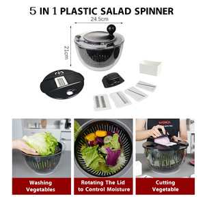 Pengering sayur keluaran plastik dapur rumah pengering dengan mangkuk & saringan pemutar Salad selada - Product Image 2