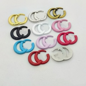 Cuentas de Aleación GG Chapadas en Oro de 18K de 20x14mm con Parte Trasera Plana para Joyería y Fundas de Teléfono, Gran Venta - Product Image 1