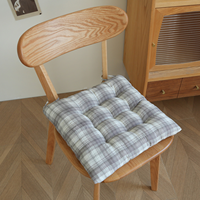 Coussin de chaise à carreaux 40x40cm, rembourrage capitonné avec attaches, garnissage en coton perlé, respirant et doux pour la peau, pour chaise de salle à manger à usage domestique