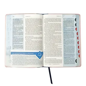 売れ筋カスタムブック印刷ハウスデザイナーPUレザーホットスタンプクリスチャンキングジェームスバージョン聖書