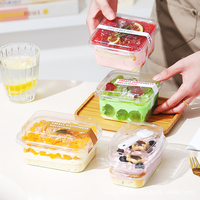 Nouvelle boîte d'emballage en plastique dur pour pâtisserie, biscuits, desserts, boîte transparente pour tiramisu, boîte en plastique transparente avec couvercle