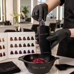 Teinture Capillaire Permanente Bordeaux Vibrant 200ml - Couverture 100% des Cheveux Blancs Rouge Vin Crème Qualité Cosmétique Végétale Prix Usine Chuyan Haute Performance - Product Image 3