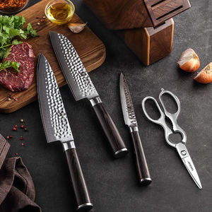 XINZUO 5 pièces professionnel <span class=keywords><strong>japonais</strong></span> <span class=keywords><strong>damas</strong></span> acier Pakka manche en <span class=keywords><strong>bois</strong></span> ensembles de couteaux de cuisine avec bloc en <span class=keywords><strong>bois</strong></span> <span class=keywords><strong>ciseaux</strong></span> accessoires - Product Image 4
