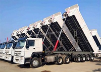 Heavy Duty Truck Trailer 4 Assen End Rear Dump Kipper Oplegger Multi-As Hydraulische Truck Aanhanger