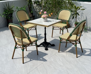 <span class=keywords><strong>Chaise</strong></span> de <span class=keywords><strong>terrasse</strong></span> de restaurant en aluminium pour l'extérieur, <span class=keywords><strong>chaise</strong></span> de <span class=keywords><strong>bar</strong></span> française, chaises et tables de jardin imperméables, meubles d'extérieur en rotin rétro - Product Image 3