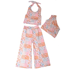 Conjunto de Pantalones y Top con Tirantes Ajustables para Niños Pequeños, Diseño de Color Sólido, Ropa Cómoda para Bebés, Sudadera de Nailon/Algodón para Otoño - Product Image 1