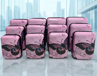 Lot de 12 valises en gros SKD ABS PC imprimées, de 19 à 30 pouces, grand ensemble de sacs de voyage imbriqués, commande en gros pour importateurs