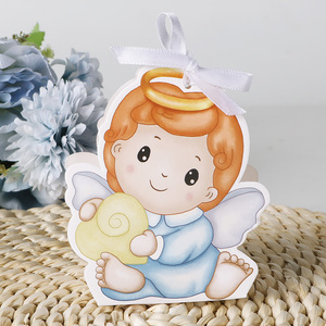 Boîtes <span class=keywords><strong>à</strong></span> Cadeaux pour Première Communion, Boîtes <span class=keywords><strong>à</strong></span> Bonbons de Baptême Religieux, Décorations de Baby Shower « Que Dieu Bénisse » pour Garçons et Filles - Product Image 5
