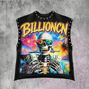 เสื้อยืดพิมพ์ลายสัตว์สไตล์วินเทจ ผ้าคอตตอนเนื้อหนา พิมพ์ลายกราฟิกเต็มตัว แบบหรูหรา สั่งทำพิเศษ รีดร้อน ทรงครอป โอเวอร์ไซส์ - Product Image 2