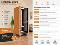 Cabine de bureau insonorisée, cabine acoustique modulaire pour l'intimité, cabine de travail individuelle, boîte de réunion téléphonique pour la maison et les espaces de travail commerciaux