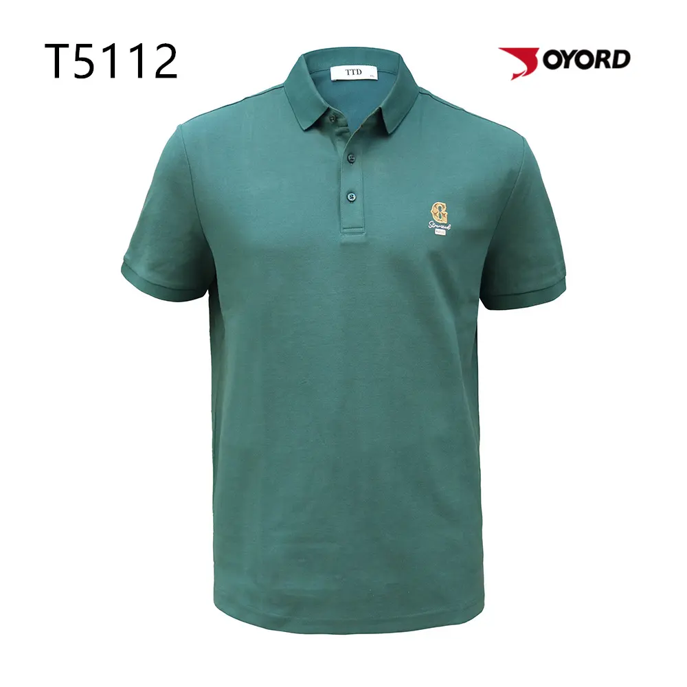 Polo en piqué de coton coupe ajustée pour hommes polo à manches courtes près du corps en polyester importé avec fermeture à boutons