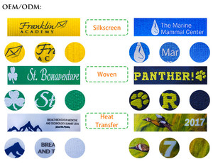Customizable Polyester Teacher Lanyard 2-Color ID Badges with Logo Includes <b>Hook</b> Accessory 1-3 Day Delivery - Product Image 3