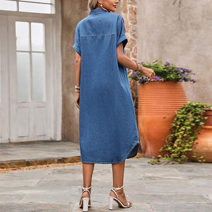 Cina produttore di estate Casual Sexy <span class=keywords><strong>Jeans</strong></span> vestito per le donne stile <span class=keywords><strong>camicia</strong></span> delle donne all'ingrosso del vestito <span class=keywords><strong>Jeans</strong></span> - Product Image 3