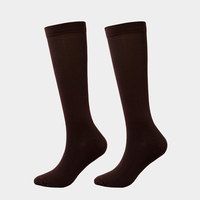 Chaussettes de compression unisexes côtelées jusqu'aux genoux, couleur unie, extensibles, pour la course à pied, le cyclisme, les sports et le quotidien