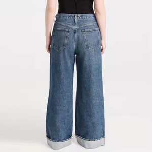 Jeans OEM de cintura baja personalizados de alta calidad, estilo urbano holgado, transpirables, vintage, desgastados, para chicas - Product Image 5