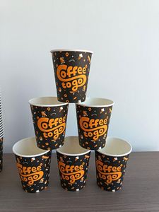 Gobelets en papier jetables à paroi simple pour boissons chaudes à emporter, thé, café - Product Image 5