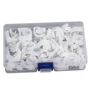 Plastic Cable Clips Wire Cable Clips PE Environmental Friendly White Black Electrical Accessories