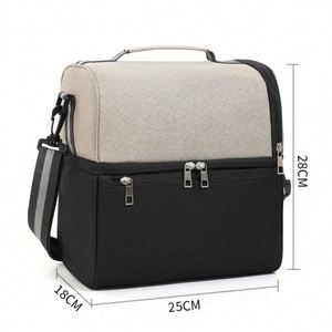 Lonchera Térmica para Camping y Trabajo, Bolsa de Almuerzo de Carcasa Blanda para Obras de Construcción y Uso Diario con Correa Ajustable, Negra - Product Image 1