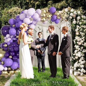Kit Arco di <span class=keywords><strong>Palloncini</strong></span> Tema Oro Viola 163 Pezzi <span class=keywords><strong>Palloncini</strong></span> Viola Scuro Lavanda <span class=keywords><strong>Lilla</strong></span> Oro Metallizzato per Matrimoni Baby Shower - Product Image 3