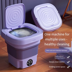Lave-linge pliable mini semi-automatique à lumière bleue pour dortoirs étudiants - Product Image 4