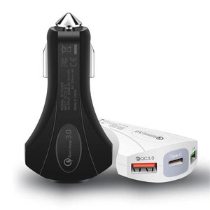 Caricabatterie da auto QC3.0 a ricarica rapida 18W QC 3.0 con doppia porta USB + Type C 3.5A per iPhone Samsung Xiaomi Huawei - Product Image 4