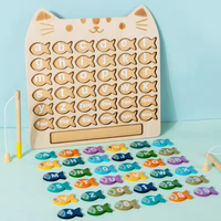 Juego de Pesca con Letras y Números Montessori, Tablero de Rompecabezas de Madera, Juguete Educativo de Pesca para el Desarrollo Cognitivo, Conteo y Ortografía de Niños Pequeños