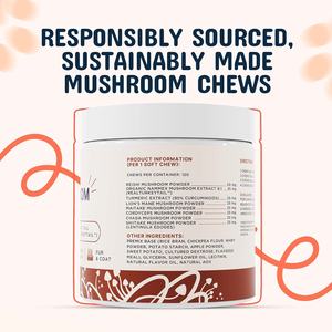 Masticables Blandos con Extracto de Hongo Orgánico Real para Perros, Absorción Rápida, Apoyo Inmunológico, Salud Intestinal, de la Piel, Articular y de la Columna Vertebral, Reishi 2.2g/unidad - Product Image 4