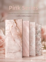 Ubin Porselen Mewah Tahan Aus 1600x3200x9mm Permukaan Mengkilap untuk Dinding Kamar Mandi Warna Pink Kustom