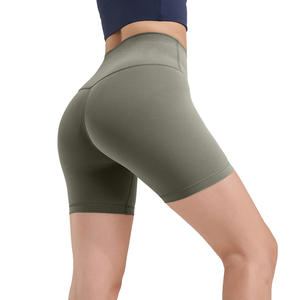 Pantalones cortos deportivos para gimnasio y yoga, cintura alta, transpirables, de corte recto, de tela Oxford, pantalones cortos calientes para mujer - Product Image 3