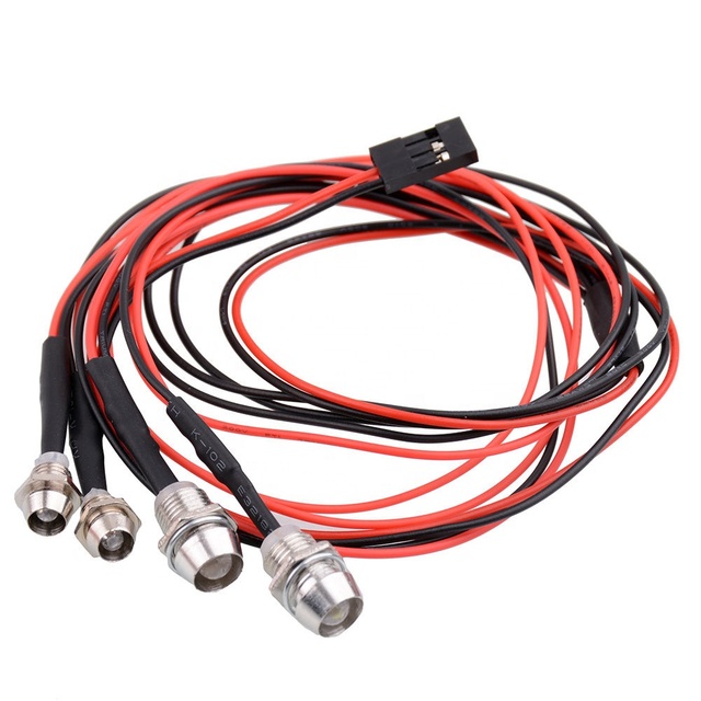 RC Headlights Red White 3mm 5mm 3-7V LED Light RC Spotlight Headlamps 4 LED Lights Kits for RC Car Truck Model