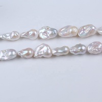 Perles d'eau douce naturelles de forme baroque, couleur blanche, 14-20 mm, certifiées par un tiers, pour collier et bracelet