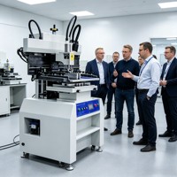 Impresora de Plantillas de Pasta de Soldadura para PCB Semiautomática ZM-P618, Pantalla Táctil, Impresión a Doble Cara, Línea de Producción SMT