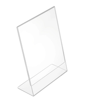Porte-affiche en acrylique en forme de L, porte-prospectus de bureau incliné, présentoir en papier
