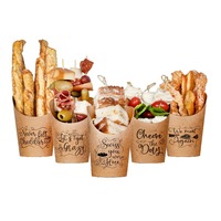 Gobelets à gaufres de plusieurs tailles fournis par le fabricant, contenants à collation, gobelets jetables pour frites pour les fast-foods