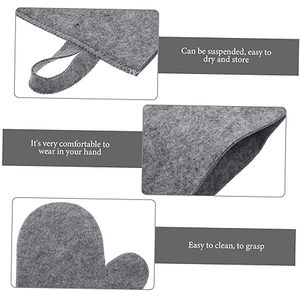 Chapeau de sauna en feutre de laine écologique, gants et tapis – Accessoires de bain et de douche, cadeau sur commande, gants de douche - Product Image 2