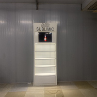 Meuble de rangement et porte-serviettes en bois moderne sur mesure pour salon de coiffure, salon de beauté, présentoir de produits