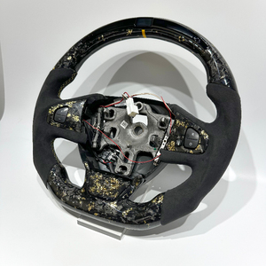 Volant de voiture sport en cuir suédé et fibre de carbone véritable, haute qualité, avec LED, pour Clio 4 2012-2018 - Product Image 4