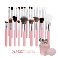 Ensemble de pinceaux de maquillage professionnels en gros, 15 pièces, 21 pièces, 24 pièces, 27 pièces, 30 pièces, pinceaux de maquillage à étiquette privée, pinceaux de maquillage vegan personnalisés